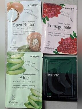 Koneuk Soothing Sheet Masks & Maskiss Eye Mask Bundle - 4 Pack (NWT)